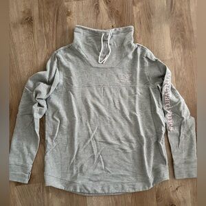 Vineyard Vines Heather Gray Funnel Neck Pullover Sweatshirt